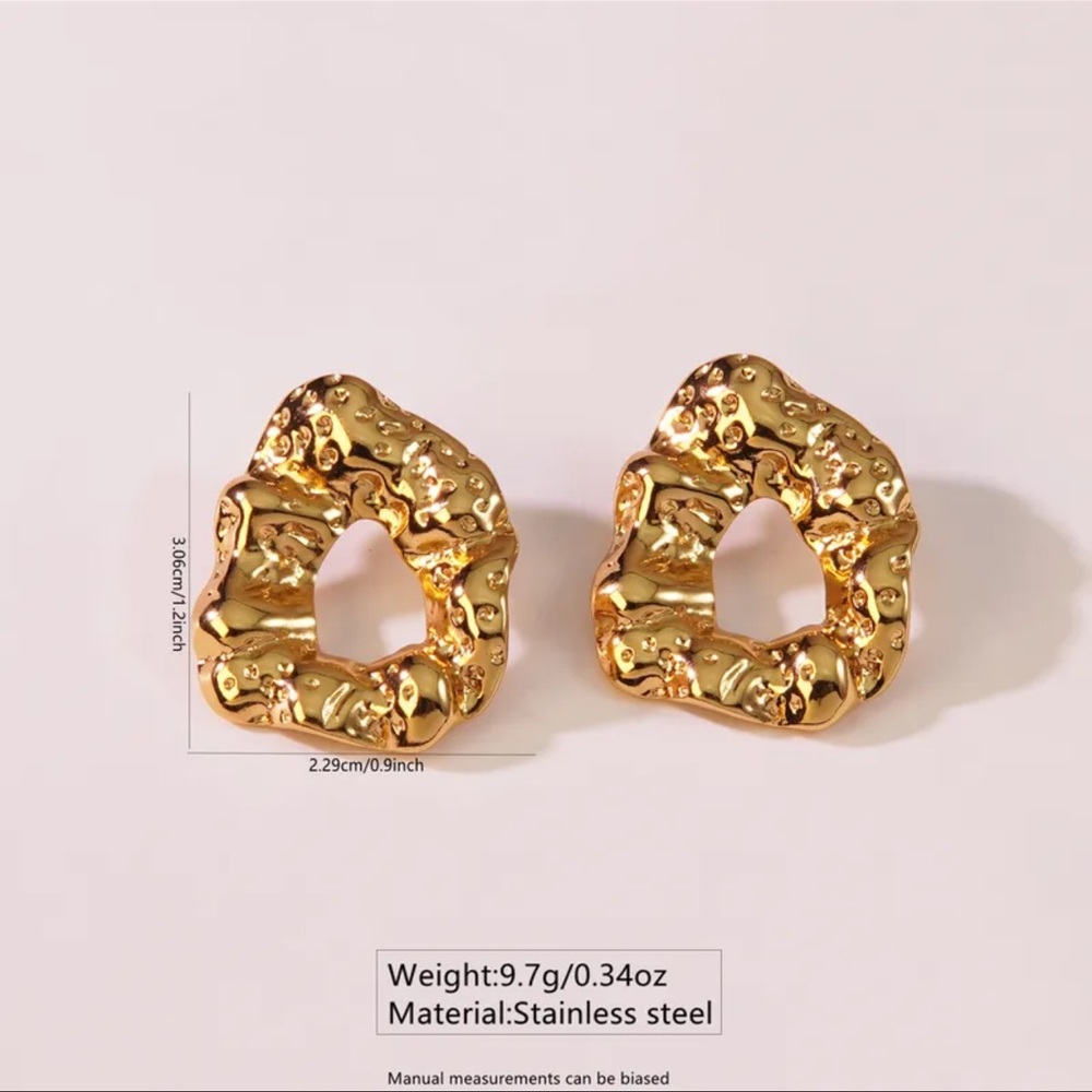Gold Textured Earrings